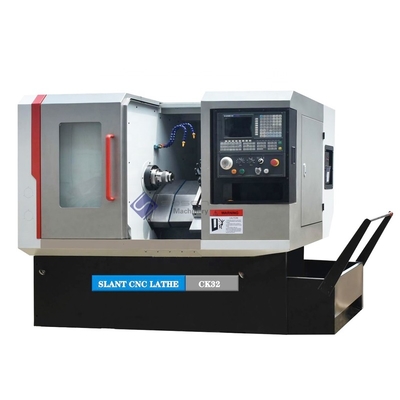 Torno inclinado automático do metal do CNC da cama de CK32x250 China para a venda